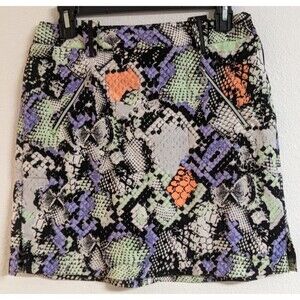 Ladies JAMIE SADOCK Multicolored Snake Pattern Golf Athletic Skirt Size 2